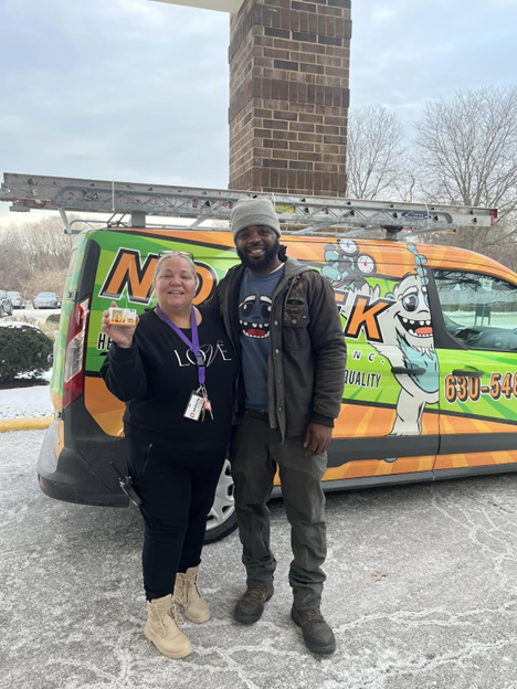 Naperville furnace repair technician getting ready to drive to his next job in Naperville